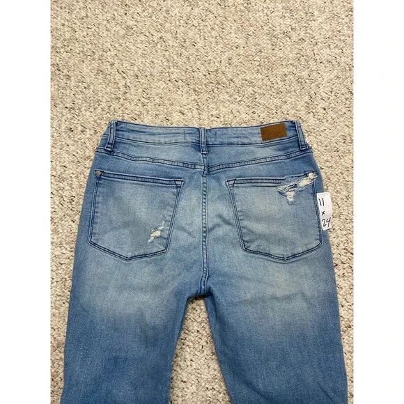 Judy Blue Distressed Blue Ankle Jeans - Picture 4 of 9